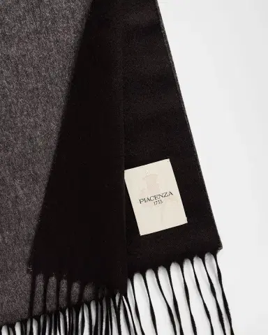 PIACENZA 1733 Men's Two-Tone Cashmere-Silk Scarf | Thumbnail 2 PIACENZA 1733 Men's Two-Tone Cashmere-Silk Scarf | Thumbnail 2
