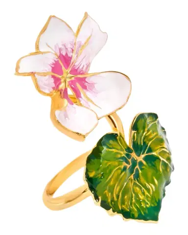 Oscar de la Renta Cyclamen and Leaf Statement Ring | Thumbnail 1