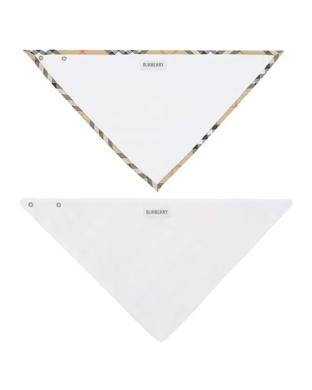 Burberry Kid 's Check Cotton Two-Piece Bib Set