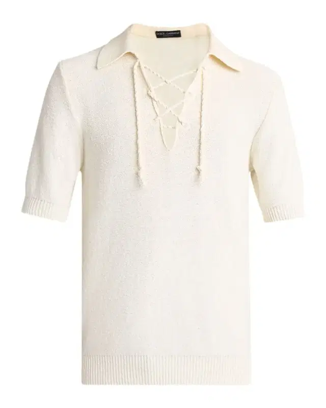 Dolce & Gabbana Men 's Drawcord V-Neck Polo Shirt