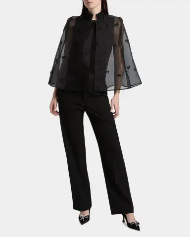 Carolyn Rowan Bow Silk Organza Cape | Thumbnail 2