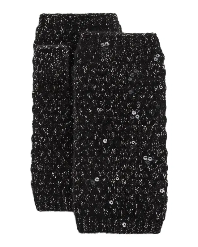 Metallic Cashmere Fingerless Gloves