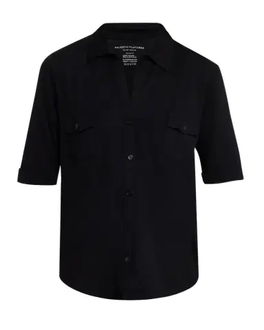MAJESTIC FILATURES Soft Touch Elbow-Sleeve Shirt | Thumbnail 1 MAJESTIC FILATURES Soft Touch Elbow-Sleeve Shirt | Thumbnail 1