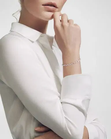 David Yurman Stax Chain Link Bracelet with Diamonds in 18K White Gold | Thumbnail 2