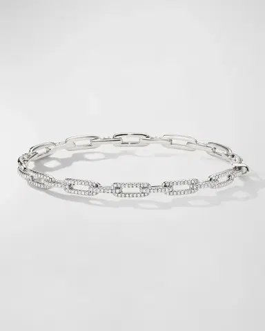 David Yurman Stax Chain Link Bracelet with Diamonds in 18K White Gold | Thumbnail 3
