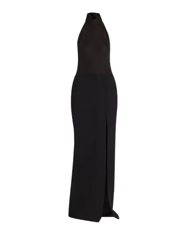 Nina Backless Halter Column Gown