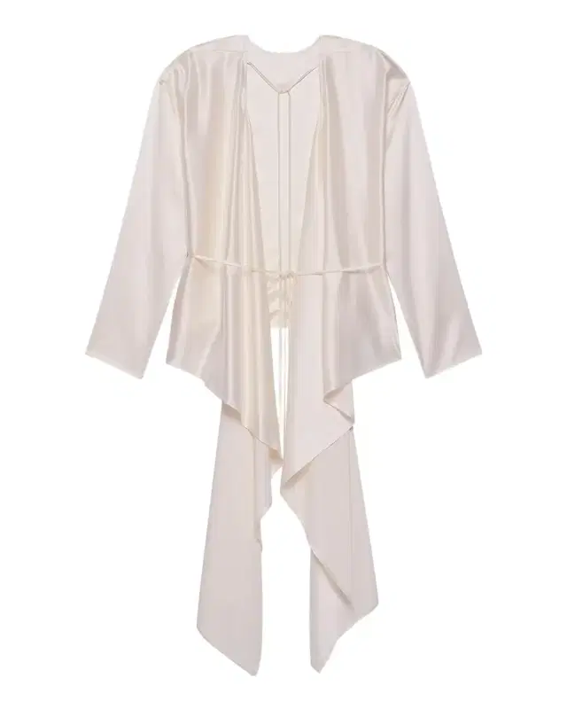 Draped Silk Satin Scarf Top