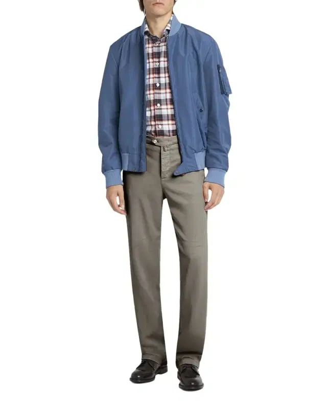 Men 's Lyocell Stretch Straight Leg Flat-Front Pants
