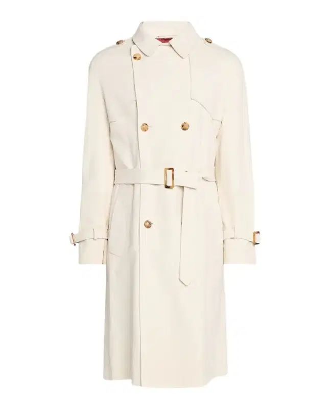 en 's Belted Leather Double-Breasted Trench Coat