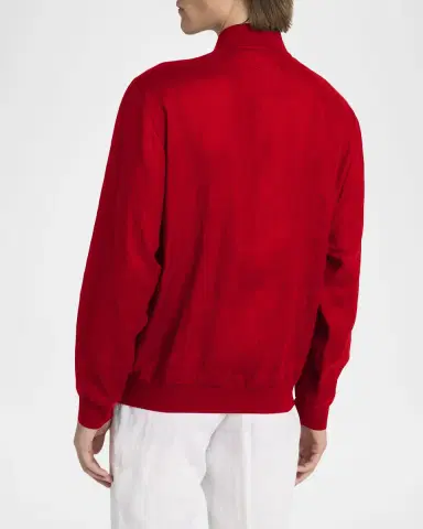 Kiton Men's Linen Full-Zip Blouson | Thumbnail 3 Kiton Men's Linen Full-Zip Blouson | Thumbnail 3