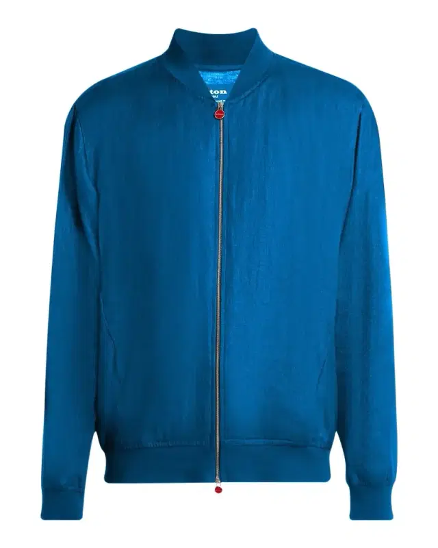 Men 's Linen Full-Zip Blouson