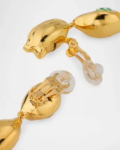 Oscar de la Renta Cowrie Shell Clip-On Drop Earrings | Thumbnail 4