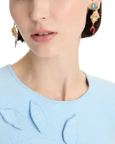 Oscar de la Renta Mixed Seashell Clip-On Drop Earrings | Thumbnail 1