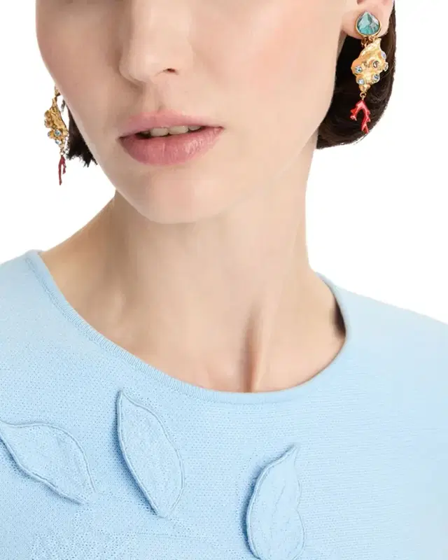 Mixed Seashell Clip-On Drop Earrings