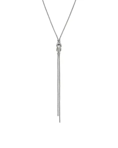 John Hardy Sterling Silver Pave Love Knot Y Necklace | Thumbnail 1