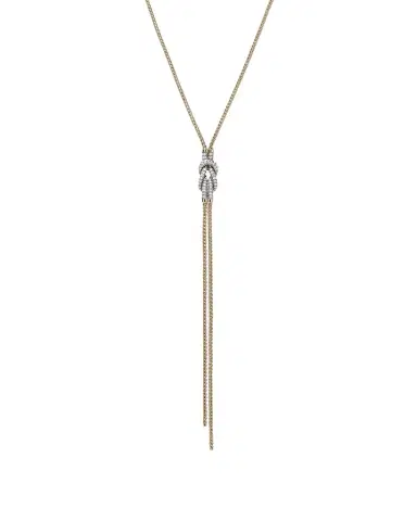 John Hardy 14K Pave Love Knot Y Necklace | Thumbnail 1