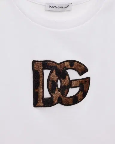 Dolce & Gabbana Girl's Leopard Logo Cotton T-Shirt, Size 4-6 | Thumbnail 3 Dolce & Gabbana Girl's Leopard Logo Cotton T-Shirt, Size 4-6 | Thumbnail 3