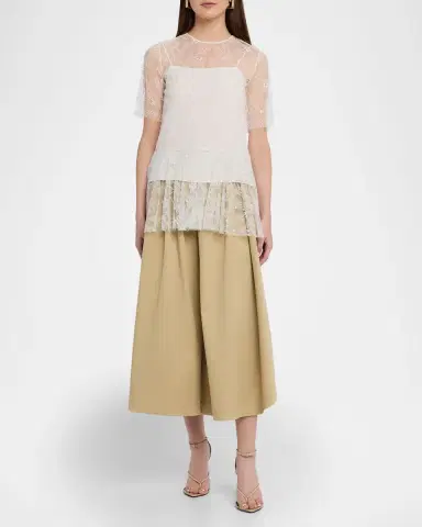 Adam Lippes Dido Floral Lace Tulle Top | Thumbnail 2 Adam Lippes Dido Floral Lace Tulle Top | Thumbnail 2