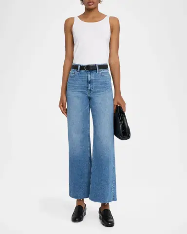 PAIGE Anessa Wide Raw-Hem Jeans | Thumbnail 2 PAIGE Anessa Wide Raw-Hem Jeans | Thumbnail 2