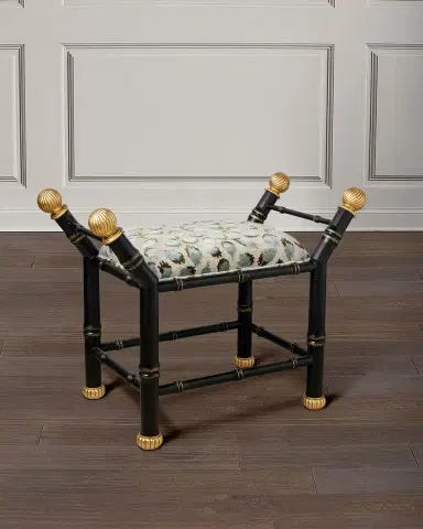 Port 68 Boca Celadon Ocelot-Print Bench | Thumbnail 2