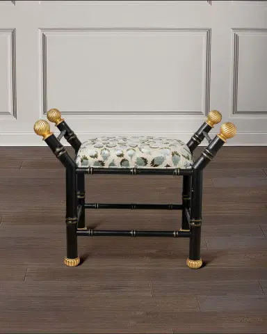 Port 68 Boca Celadon Ocelot-Print Bench | Thumbnail 1