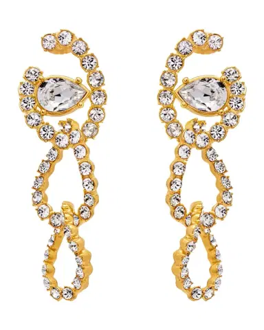 Oscar de la Renta Rhinestone Chain Dangle Earrings | Thumbnail 1 Oscar de la Renta Rhinestone Chain Dangle Earrings | Thumbnail 1