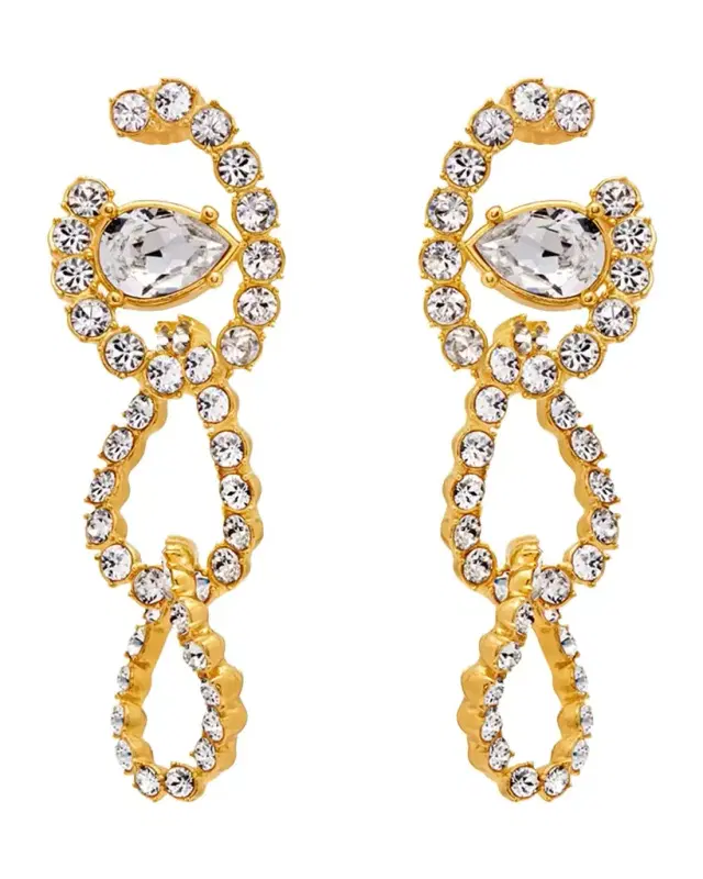 Rhinestone Chain Dangle Earrings