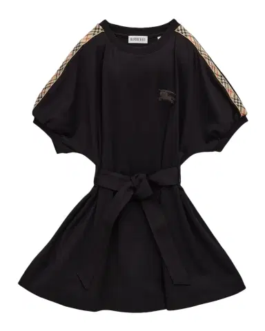 Burberry Girl's Check-Trim Cotton T-Shirt Dress | Thumbnail 1