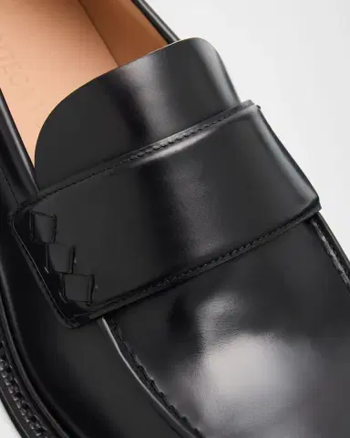 Bottega Veneta Men's Haddock Leather Penny Loafers | Thumbnail 4