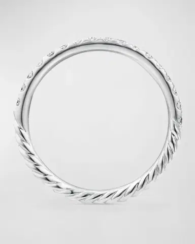 David Yurman Cable Collectibles Stack Ring with Diamonds in 18K Gold | Thumbnail 3