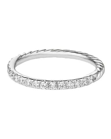David Yurman Cable Collectibles Stack Ring with Diamonds in 18K Gold | Thumbnail 1