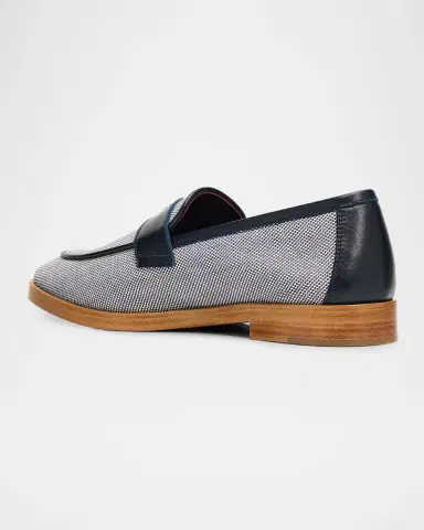 Bougeotte Lofty Flaneur Leather and Cotton Penny Loafers | Thumbnail 4 Bougeotte Lofty Flaneur Leather and Cotton Penny Loafers | Thumbnail 4