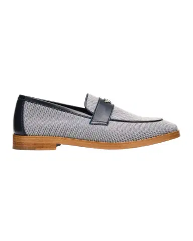 Bougeotte Lofty Flaneur Leather and Cotton Penny Loafers | Thumbnail 1 Bougeotte Lofty Flaneur Leather and Cotton Penny Loafers | Thumbnail 1