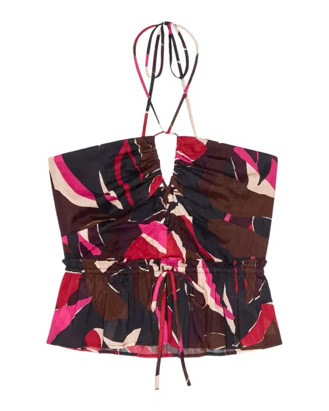 Dulce Printed Halter Crop Top