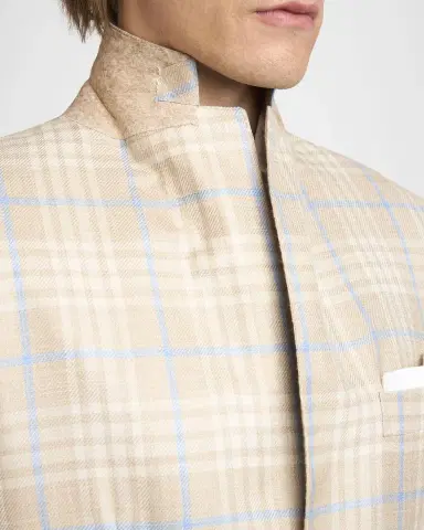 Kiton Men's Plaid Cashmere-Blend Single-Breasted Blazer | Thumbnail 8 Kiton Men's Plaid Cashmere-Blend Single-Breasted Blazer | Thumbnail 8