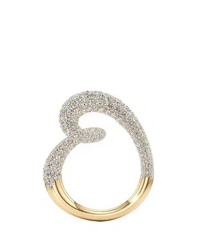 Unsaid Whirlwind Half Lab-Grown Diamond Pave Ring in 18K | Thumbnail 1