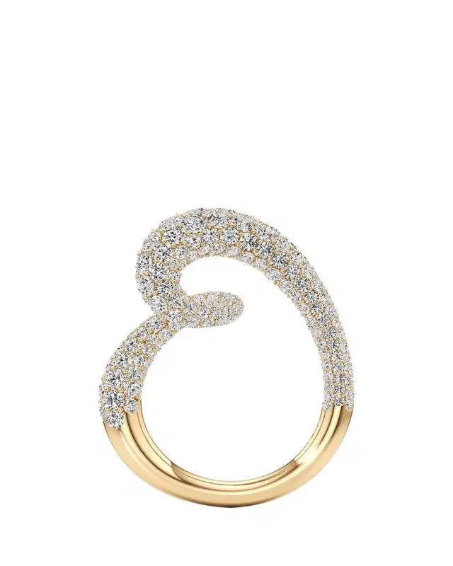 Unsaid Whirlwind Half Lab-Grown Diamond Pave Ring in 18K Yellow Gold