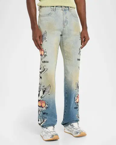 Who Decides War Men's Dove Embroidered Jeans | Thumbnail 4 Who Decides War Men's Dove Embroidered Jeans | Thumbnail 4