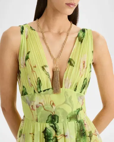 Oscar de la Renta Rattan Chandelier Pendant Necklace | Thumbnail 2