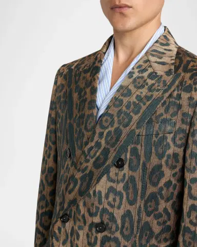 Dolce & Gabbana Men's Cheetah-Print Double-Breasted Blazer | Thumbnail 5 Dolce & Gabbana Men's Cheetah-Print Double-Breasted Blazer | Thumbnail 5