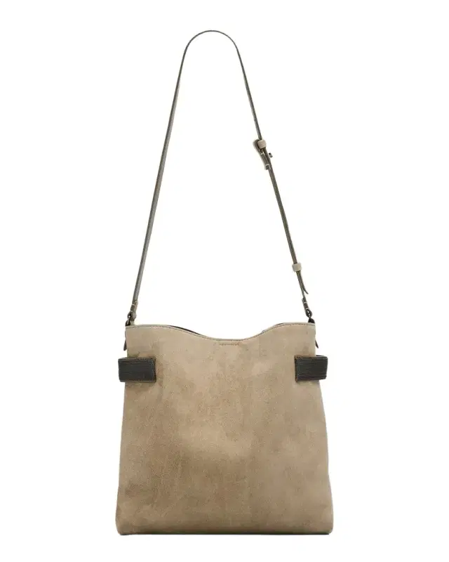 Essence Monili-Trim Suede Shoulder Bag