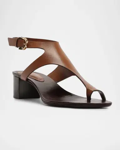 Alexandre Birman Eliah Block 45 mm Leather Block-Heel Sandals | Thumbnail 2