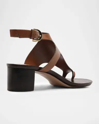 Alexandre Birman Eliah Block 45 mm Leather Block-Heel Sandals | Thumbnail 3