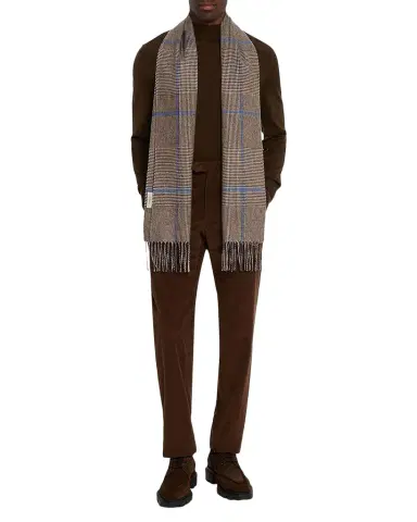 PIACENZA 1733 Men's Illinois Silk and Cashmere Houndstooth Scarf | Thumbnail 1
