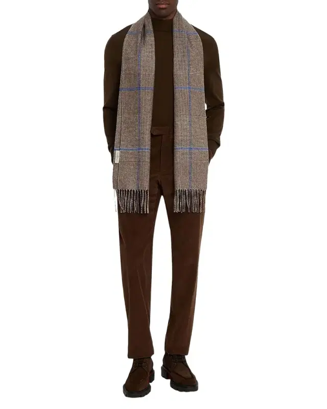 PIACENZA 1733 Men 's Illinois Silk and Cashmere Houndstooth Scarf