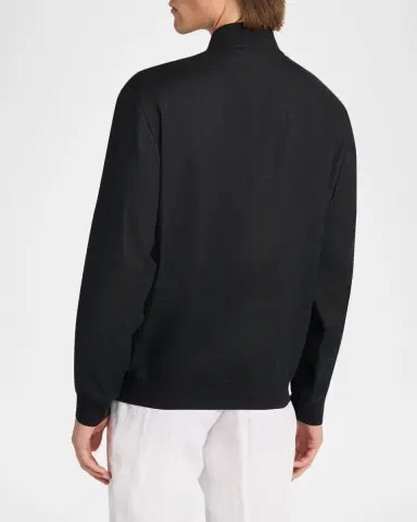 Kiton Men's Linen Full-Zip Blouson | Thumbnail 3