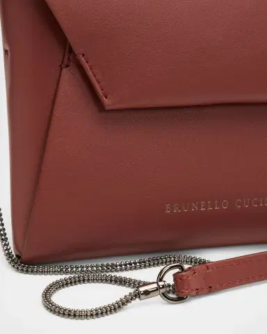 Brunello Cucinelli Leather Envelope Pochette Clutch Bag | Thumbnail 5