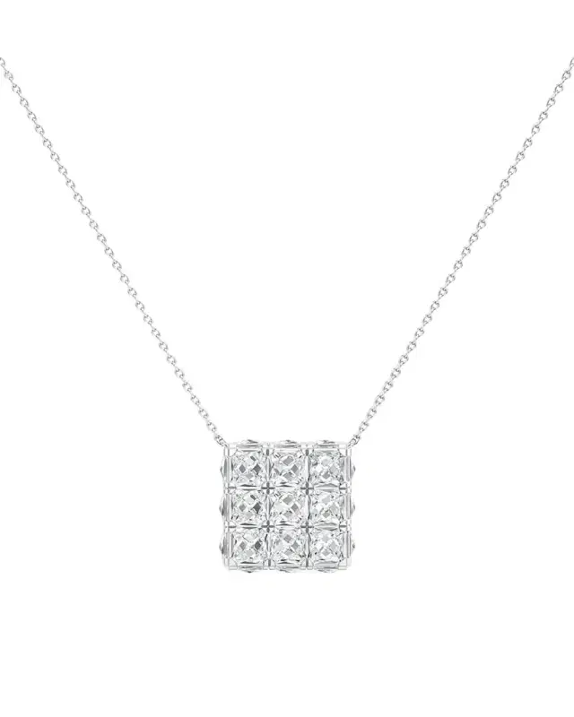 Armor Cube Lab-Grown Diamond Pendant Necklace