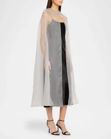Carolyn Rowan Silk Organza Cape | Thumbnail 3