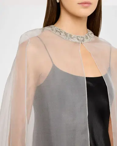 Carolyn Rowan Silk Organza Cape | Thumbnail 4